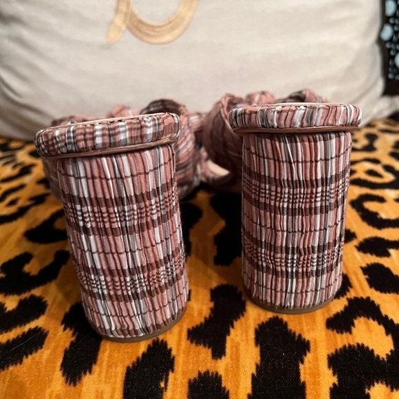 LOEFFLER RANDALL Penny Plaid Bow Heels Mules EUC - Picture 7 of 9